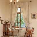 Luxury Pom Poms Curtain for Living Room Blackout Velvet 2 Panels Curtains Set Luxury Tassel Bedroom Curtains (Beige, (50W84L)2)