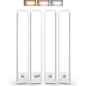 EZVALO 11.8-inch Under Cabinet Lighting, 2400mAh Rechargeable Motion Sensor Light, 3 Color Temperatures, Dimmable Magnetic Wireless Light for Kitchen, Pantry, Closet, Stairs