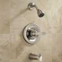 Delta Foundations 13 Series 2-Spray Bathtub and Shower Faucet Set, Chrome Shower Head and Handle Set, Valve Trim Kit, Chrome BT13410 (Valve Not Included)