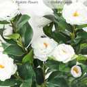 47 inch 2 Pack Artificial White Camellia Trees with Ground Spike