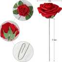 AmyHomie Artificial Flowers Dark Red Rose 25pcs Real Looking Fake Roses w/Stem for DIY Wedding Bouquets Centerpieces Arrangements Party Baby Shower Mothers Day Christmas Tree Decorations