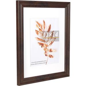 11x14 Picture Frames Rustic Brown Wood Pattern Photo Frames, for 8x10 with Mat or 11x14 Without Mat Gallery Wall Display Wood Frame 1Pack