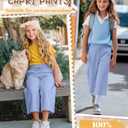 Halfchet Girls Capri Pants Wide Leg Sweatpants Baggy Cropped Pants Loose Fit Casual Basic Capris with Pockets for Ages 5-14(11-12 Years,Light Blue)