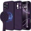 for iPhone 16 Pro Max Silicone Case Soft Protective Shockproof Magnetic Case Compatible MagSafe iPhone 16 Pro Max 6.9" Silicones Phone Case (Dark Purple)