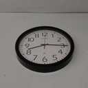 Wall Clock Silent Non-Ticking Modern Clock Battery Operated 8 Inch Small Classic Analog Decorative for Kitchen, Living Room, Office, Bedroom, Bathroom (Black)