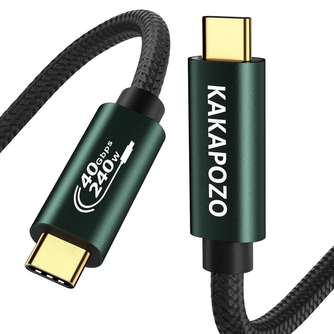 3.3FT USB 4 Cable for Thunderbolt 4 Cable 40Gbps Data Transfer, 240W Charging Support 8K/4K@60Hz USB C Monitor Cable for MacBook, SSD, iPhone 17/16/15, Docking, eGPU, Screen, Display, Carplay