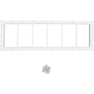 Hryan Shed Transom Window for Playhouse, Chicken Coop and Garage, Fixed Metal Tempered Glass Replacement Casement for barn house, ventanas de casa (10" x 35" 1Pack)