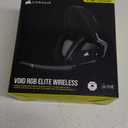 CORSAIR VOID RGB ELITE Wireless Gaming Headset  7.1 Surround Sound  Omni-Directional Microphone  Microfiber Mesh Earpads  Up to 40ft Range  iCUE Compatible  PC, Mac, PS5, PS4  Carbon (Black)
