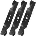 ILONPA (3 54" Mulching Mower Blades for MTD Cub Cadet Troy Bilt Craftsman 942-0677B RZT54 GT1554 GTX1054 RZT-S54 Replace 942-0677A 742-0677B 742-0677A 742-0677 942-0677 54 inch Deck Lawn Mower, Black Mulching