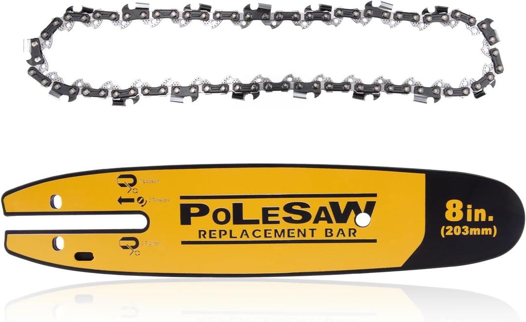 8-Inch Pole Saw Replacement Bar and Chain Combo, Guide Bar DWZCSB8, Compatible with DEWALT DCPS620B DWO1DT608