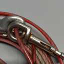 Petest 30ft Tie-Out Cable with Crimp Cover for Heavy Dogs Up to 125 Pounds Black & Red