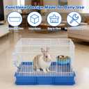 BWOGUE Small Rabbit Cage Indoor, Guinea Pig Cages with Water Bottle, Hangable Food Dish & Grid Mesh Floor, Bunny Enclosure for Hamster, Ferret, Rat, Chinchillas, Hedgehog and Small Animal