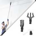 12FT Light Bulb Changer for High Ceilings, Light Bulb Changer with Baskets and Suction Cup, Light Bulb Removal Tool with Pole