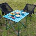 iClimb Ultralight Compact Camping Folding Table with Carry Bag (Reinforced Blue - XL), X-Large
