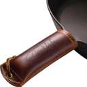 COOKLIFE Cast Iron Handle Cover - Extra Thick Leather Hot Handle Holder for Cast Iron Skillets - Reusable Heat Protection Up to 500F Skillet Handle Cover