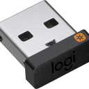 Logitech USB Unifying Receiver, 2.4 GHz Wireless Technology, USB Plug Compatible with All Unifying Devices Like Wireless Mouse and Keyboard, PC/Mac/Laptop - Black