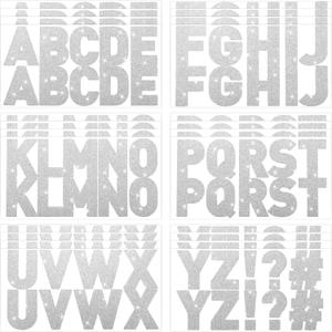 Harloon 232 Pcs 24 Sheets Large Glitter Letter Stickers Big Font Alphabet Letter Self Adhesive Letters Kit Mailbox Stickers for Mailbox Bulletin Boards Classroom Home (Silver,2.5 Inch)