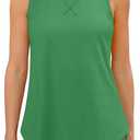 G4Free Gym Tops for Women Athletic Lightweight Racerback Workout Tank Running Shirt Sleeveless Quick Dry Exercise Wear (Forest Green,S)