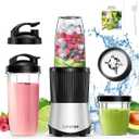 Consciot CB08 11-Piece Blender for Kitchen and Personal Size, Blend Shakes and Smoothies, Frozen Drinks, Baby Food, Spreads & More, 3 Portable To-Go Cups & 2 Spout Lids & 1 Solid Lid, 900 Peak Watts