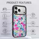 Clear TPU Phone Case Cover for iPhone 17 Pro with Design, Drop Protection, Floral Case for Girl Women, Flower1
