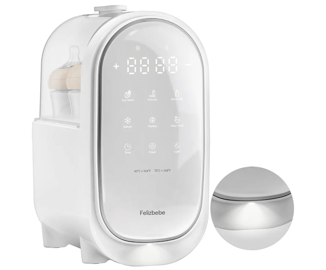 Bottle Warmer for Breastmilk, 11-in-1 Double Bottle Warmer Large Touchscreen with Night Light, Detachable for Easy Cleaning & Accurate Temperature Control, Timer, Milk Warmer for Baby