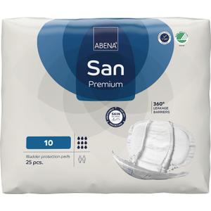 Abena San Premium Incontinence Pads, Heavy Absorbency, (Sizes 8 to 11), Size 10, 25 Count