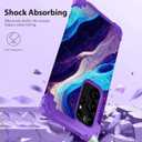 Hocase for Galaxy S24 Ultra Case, Shockproof Heavy Duty Hard Plastic+Soft Silicone Rubber Bumper Hybrid Dual-Layer Protective Case for Samsung Galaxy S24 Ultra 6.8" 2024 - Blue Purple Marble
