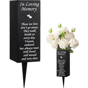 Geosar Cemetery Vases for Grave Metal Flower Holder with Spikes Memorial Funeral Gravesite Flowers Vase Decorations for Loss of Loved One(Those We Love) Geosar Cemetery Vases for Grave Metal Flower Holder with Spikes Memorial Funeral Gravesite Flowers Vase Decorations for Loss of Loved One(Those We Love)