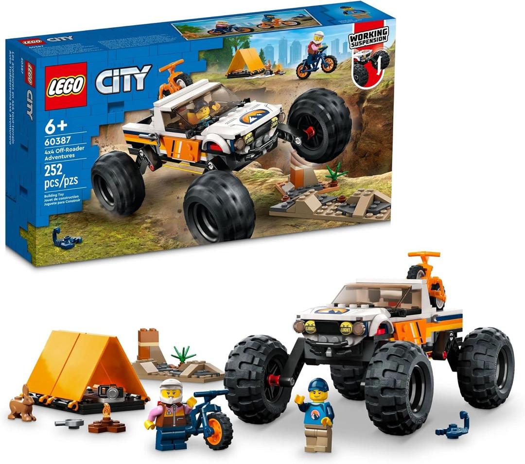 LEGO City 4x4 Off-Roader Adventures Toy Truck - Building Blocks for Boys & Girls, Ages 6+ Years - Monster Truck Pretend Play Toy - Gift Ideas - 60387