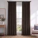 HPD Half Price Drapes Signature Velvet Thermal Blackout Curtains for Living Room 120 Inch Long (1 Panel) Rod Pocket Insulated Blackout Curtains for Bedroom Window Curtains, 50W x 120L, Java
