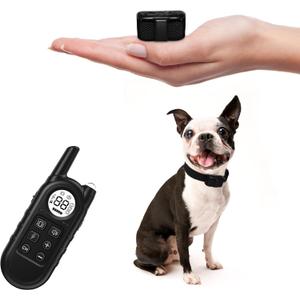 Tiniest Dog Shock Collar, Lightest Dog Training Collar with Remote for Small Dogs 5-15lbs & Medium Large Dogs/Puppies, Waterproof, Rechargeable, 1300ft Range (Black&Ultra Tiny)