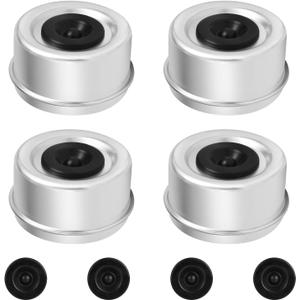 4PCS 2.72" Trailer Hub Cap, Wheel Bearing Caps for Trailers Axle Dust Cap with 8 Rubber Plugs Trailer Bearing Dust Cap for Ez Lube Axle Grease Cap 7000 to 8000 Pound
