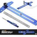 Woodworking Scriber Marking Line Ruler with Carpenter Pencil & Metal Ruler, Adjustable Aluminum Alloy Sliding T-Square Ruler, Measuring Angle Finder with Adjustment Scale, Drawing Aid Rule tool