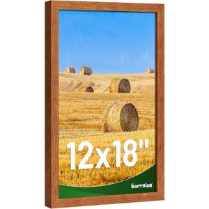 12x18 Frame, Distressed Farmhouse Wood Texture Poster Frame | HD Plexiglass, Horizontal/Vertical Hanging, Teak Wood Grain, 1Pack