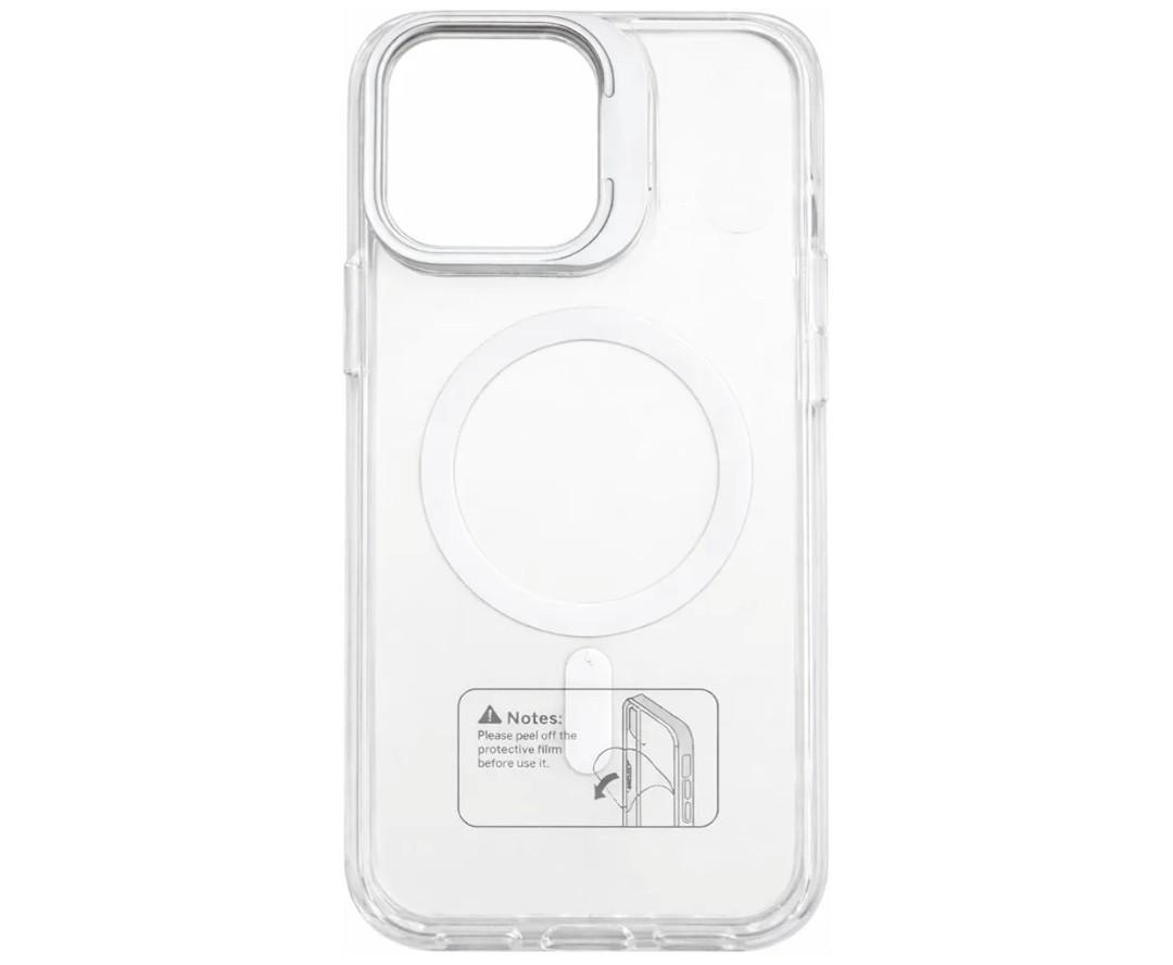 Clear Phone Case Compatible with iPhone 16 Pro Max with a Stand, Transparent Protective Cover (White)