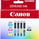 Canon CLI-251 BK/CMY 4PK Compatible to MG6320, iP7220, MG5420, MX922, MG7120, MG6420, MG5520, iX6820, iP8720, MG7520, MG6620, MG5620