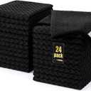 Kitinjoy Microfiber Cleaning Cloth, 24 Pack Soft and No Lint Microfiber Towels Cleaning Supplies, Absorbent Fast Drying Cleaning Rags for Housekeeping, Kitchen, Window, 12 x12 Inches, Black