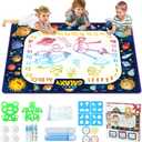 Jasonwell Aqua Water Doodle Mat 40x28 Inches Large Magic Drawing Doodling Mat Coloring Mat Educational Toys Christmas Birthday Gifts for Kids Toddler Boys Girls Age 2 3 4 5 6 7 8 Year Old (Galaxy)