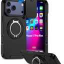 iPhone 17 Pro Max Case with Camera Cover & Ring Holder, 17 PRO MAX 6.9" Rugged Shockproof Protective Case, Slim Rugged Protection with Sliding Lens Cover & Kickstand for Apple iPhone 17 Pro Max-Black
