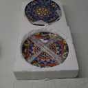 AHX Ceramic Dinner Plate Set of 6-10.5 Inch Large Porcelain Plates for Pasta, Salad and Steak - Microwave and Dishwasher Safe - Colorful Bohemian Style Great for Party, Gift and Family Use
