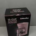 MELLERHOME 12-Cup Pink Coffee Maker - Borosilicate Carafe, Auto-Off, Pink Accessories, Reusable Filter, Anti-Drip, Kitchen Appliances, Keep-Warm Function, Kitchen Dcor