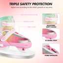 Adjustable Ice Skates for Kids Boys Girls, Blades Iceskates Ages 3-12, Pink, Purple, Black, Blue Warm Ice Skating Shoes for Outdoor and Rink, Size: Small(US 10C-12.5C)Little Kids