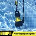 Sewage Water Pump 7000GPH with Float Switch 1.5HP Submersible Sump Pump with 16FT Power Cord for Pool Draining, Flooded House, Sump Pit, Pond Water Removal