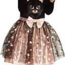 Wizland Girls Cute Cat Costumes Cat Cosplay Suit, Christmas Birthday Gift for Girls (3-4year, Cat Dress With Headband)