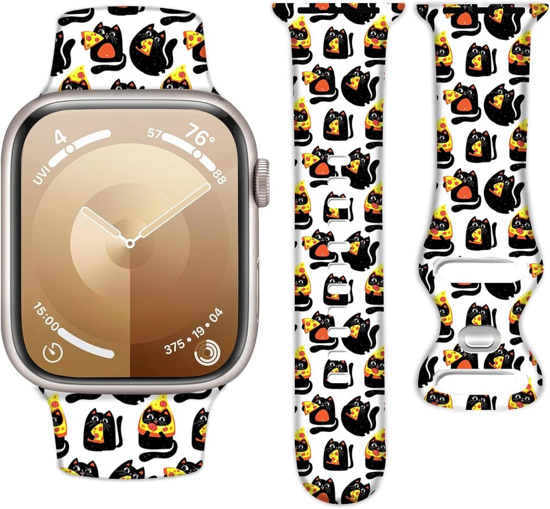 Sport Silicone Watch Band Compatible with Apple Watch 38mm 40mm 41mm, Adjustable Soft Replacement Strap for Women Men, Compatible with iWatch Ultra2/1 SE Series 10 9 8 7 6 5 4 3 2 1