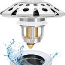 Bathroom Sink Stopper, Sink Hair Catcher, Bathroom Sink Drain Strainer Pop Up Drain Cover Plug, Universal for 1.1 to 1.65in Sink Drain Hole