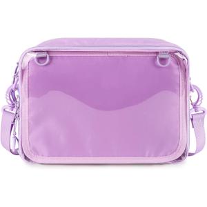 STEAMEDBUN Ita Bag Crossbody Small Ita Purse Pin Display Bag with Insert (Purple)