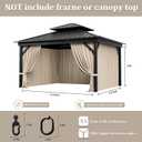 Outdoor Gazebo Curtain Replacement Universal 4-Panel Sidewalls 10' X 12',Outdoor Patio Waterproof Privacy Curtain with Double Zipper for Patio,Garden, and Backyard (Curtain Only)