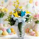 Easter Decorations,6 Pcs Bunny Table Decorations Wooden Spring Signs for Home,Cute Bunny Table Decor with Jute Twine Bow Spring Decorations for Home Room and Party Favors Easter Tiered Tray Tabletop Indoor Gift