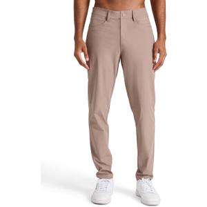 Reebok Men’s 5-Pocket Voyager Oblong Pant, Tapered Slim Fit, Lightweight Poly Double-Knit Fabric, Driftwood, 36X32